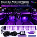 car interior lights, USB car ambient light, RGB car footwell lights, app control, music sync, 4 pcs，RGB Car Interior Lights, USB Powered Car Ambient Footwell Lights,