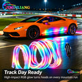 Car Underglow Lights, RGB LED Strip Light, Side Skirt Light, 12V, Cigarette Lighter, No Wiring, Neon Light, Dreamcolor， RGB Car Side Skirt Underglow Lights, Dreamcolor Flowing LED Strip Light, Waterproof Neon Light for All Cars SUV Truck Off-Road