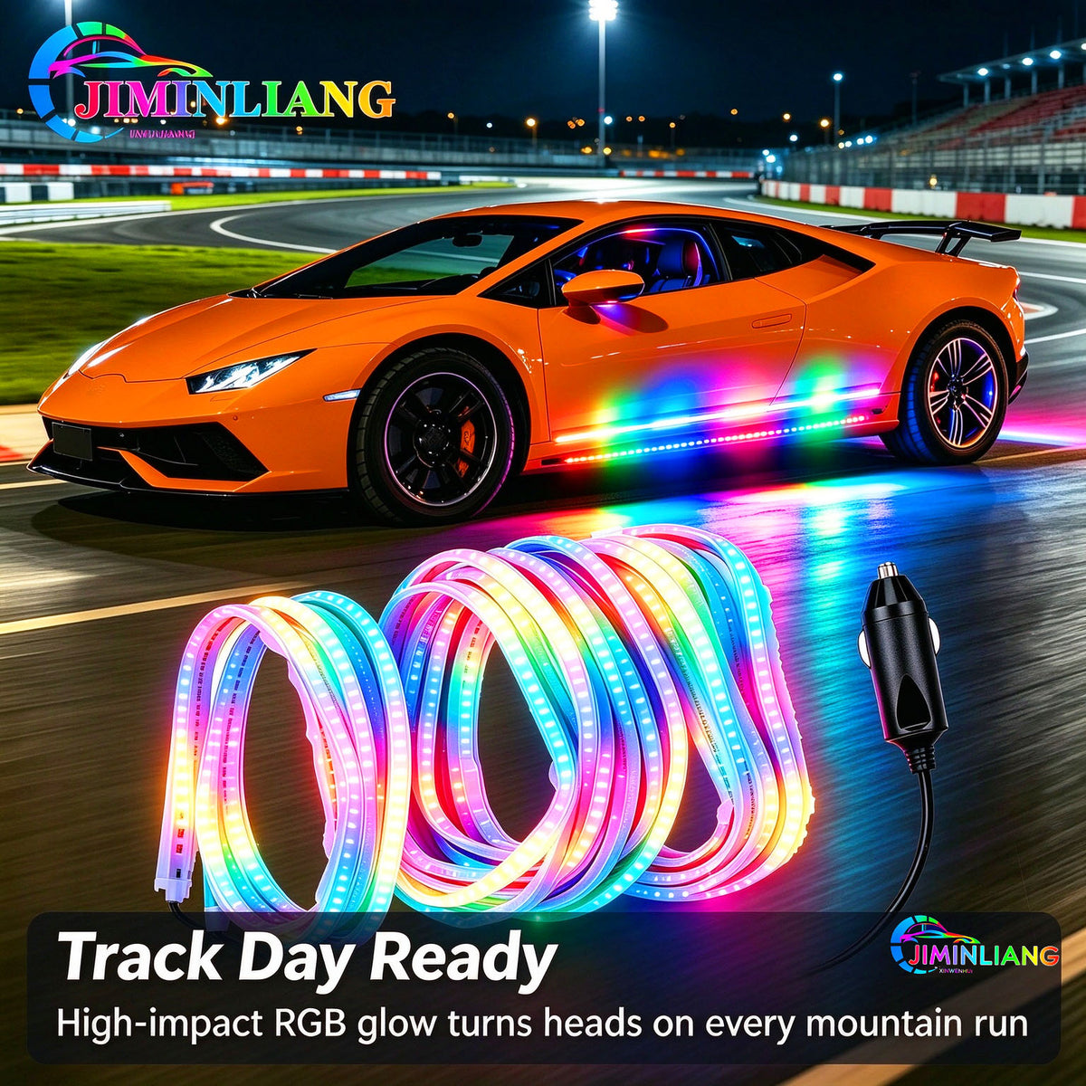 Car Underglow Lights, RGB LED Strip Light, Side Skirt Light, 12V, Cigarette Lighter, No Wiring, Neon Light, Dreamcolor， RGB Car Side Skirt Underglow Lights, Dreamcolor Flowing LED Strip Light, Waterproof Neon Light for All Cars SUV Truck Off-Road