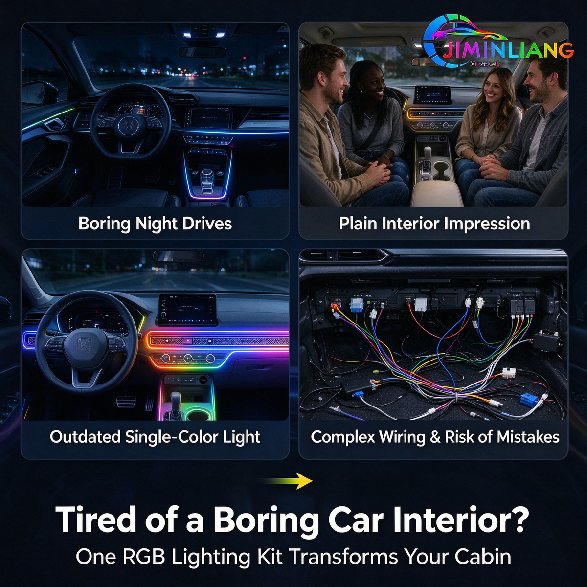 Car Interior Ambient Light, RGB Strip Light, Sound Active, App Control, Car Neon Light, RGB Car Interior Ambient Light Strip, Active Neon Atmosphere Light, Car Dash Door Footwell Light For All Vehicles, Sound Sync Music Mode LED Strip Light