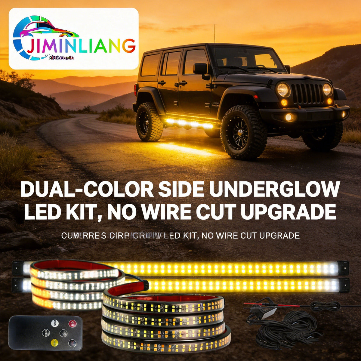LED Side Step Light, Running Board Light, Amber White Sequential LED Running Board Side Step Lights for Pickup , Pickup Truck, for Pickup SUV, Jeep, F150, Waterproof, Remote Control，Offroad Truck , Amber White Sequential Running Board Lights,