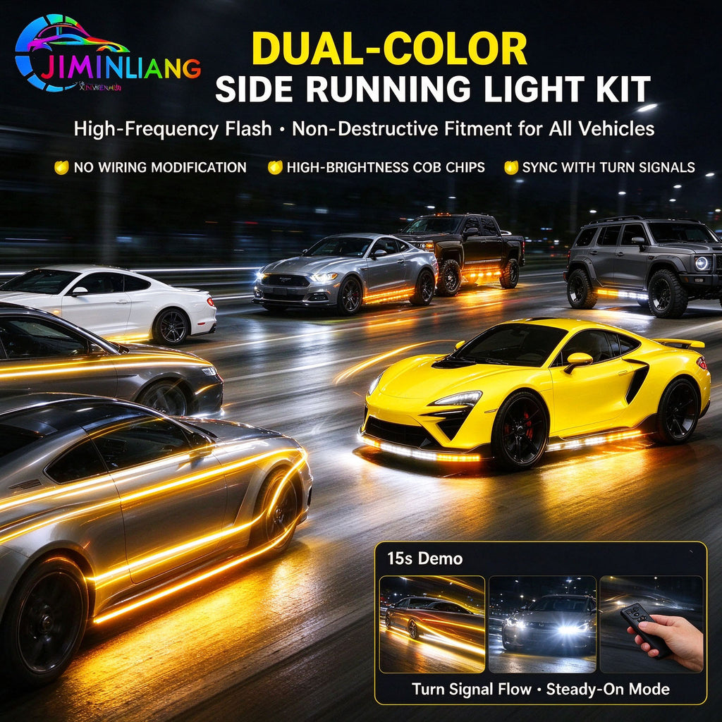 LED Side Step Light, Running Board Light, Amber White Sequential LED Running Board Side Step Lights for Pickup , Pickup Truck, for Pickup SUV, Jeep, F150, Waterproof, Remote Control，Offroad Truck , Amber White Sequential Running Board Lights,