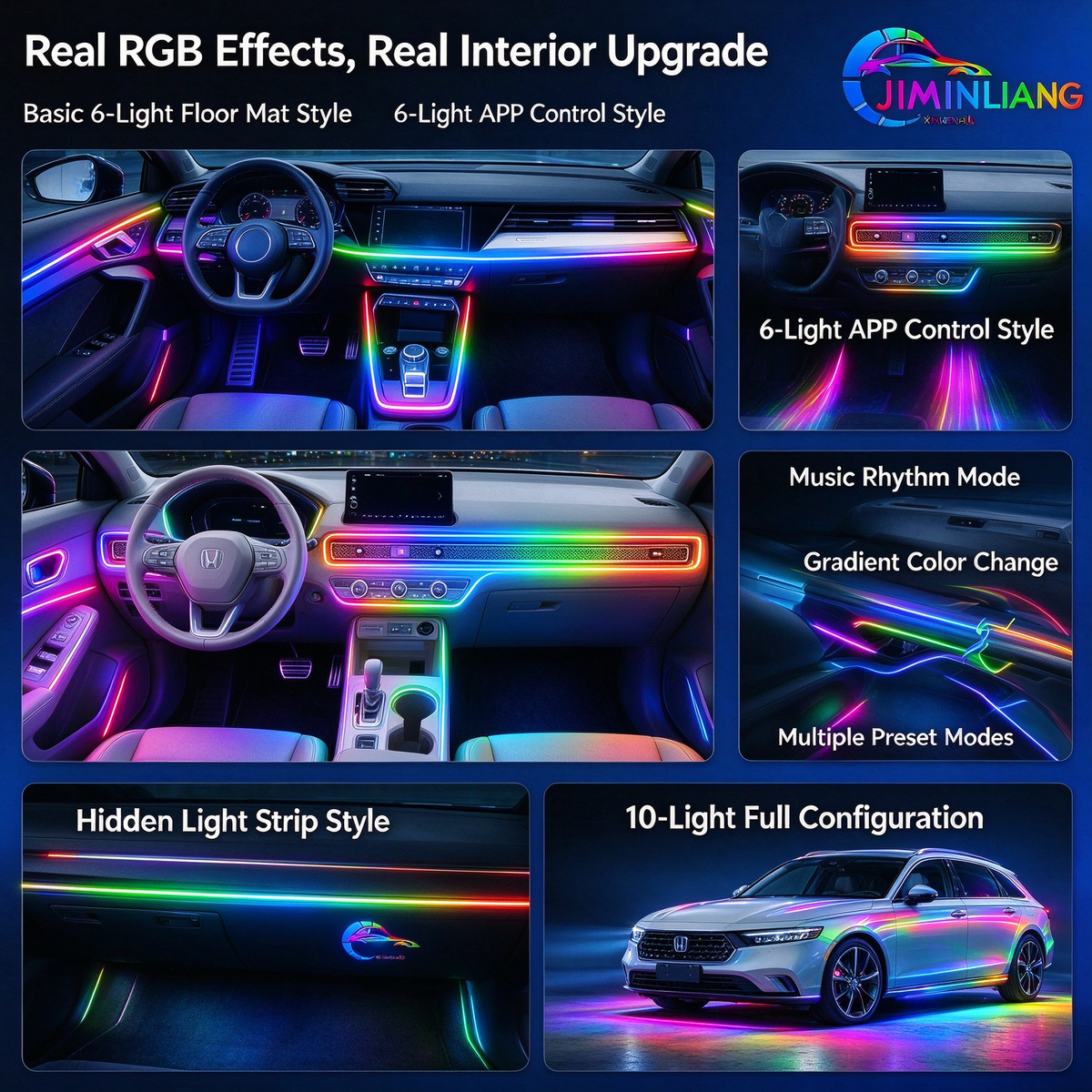 Car Interior Ambient Light, RGB Strip Light, Sound Active, App Control, Car Neon Light, RGB Car Interior Ambient Light Strip, Active Neon Atmosphere Light, Car Dash Door Footwell Light For All Vehicles, Sound Sync Music Mode LED Strip Light