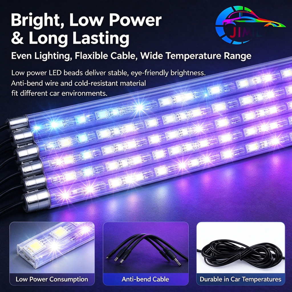 car interior lights, USB car ambient light, RGB car footwell lights, app control, music sync, 4 pcs，RGB Car Interior Lights, USB Powered Car Ambient Footwell Lights,
