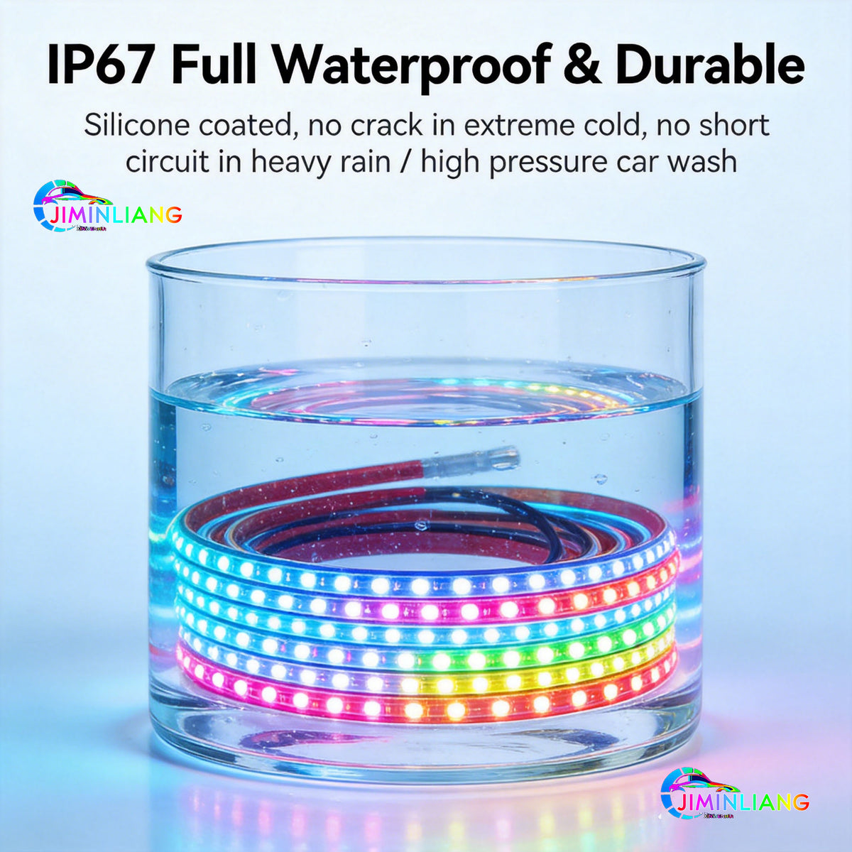 RGB Car Underglow LED Strip Light Kit - App + IR Remote Dual Control, 16 Million Custom Colors, Music Sync Mode,12V Universal No Cut Wiring For All Cars SUV Truck， Flexible Silicone RGB Car Underglow LED Light Strip Kit Universal For Sedan SUV EV,