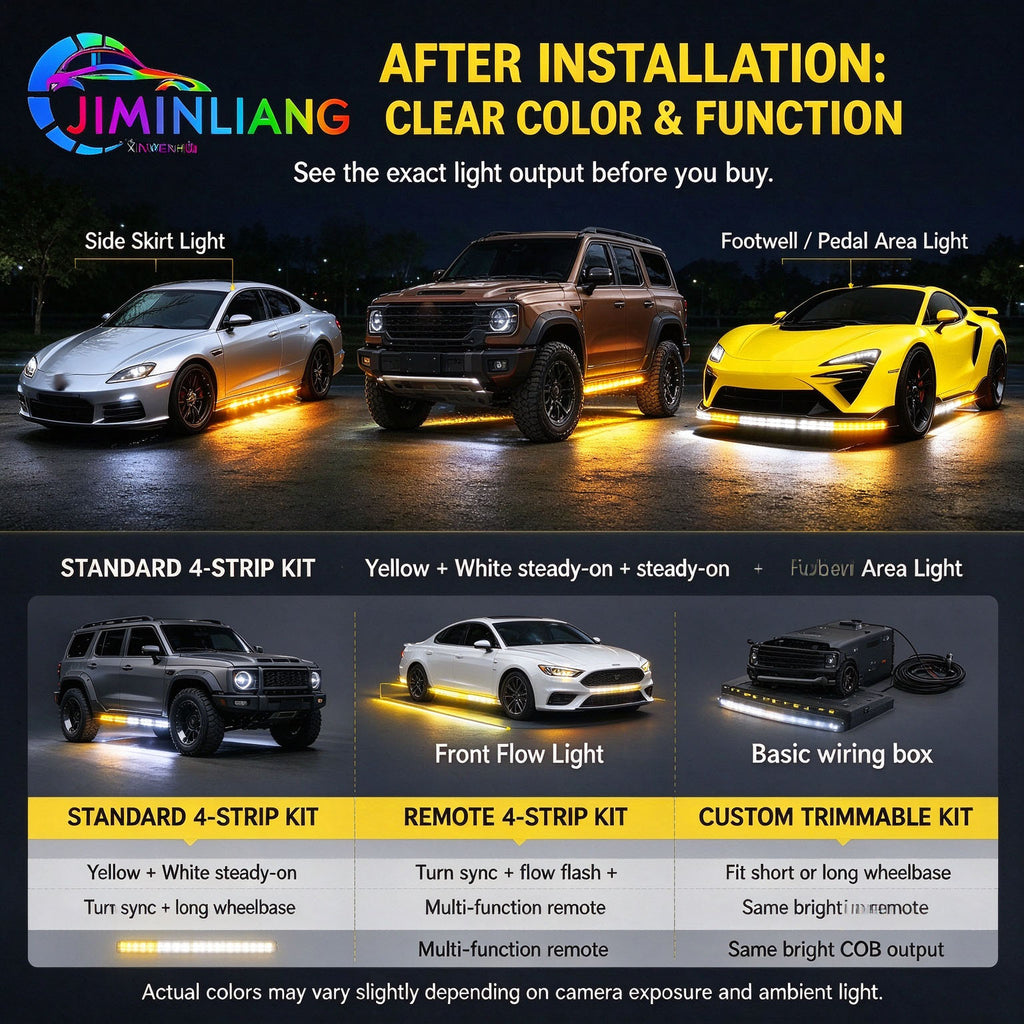 LED Side Step Light, Running Board Light, Amber White Sequential LED Running Board Side Step Lights for Pickup , Pickup Truck, for Pickup SUV, Jeep, F150, Waterproof, Remote Control，Offroad Truck , Amber White Sequential Running Board Lights,